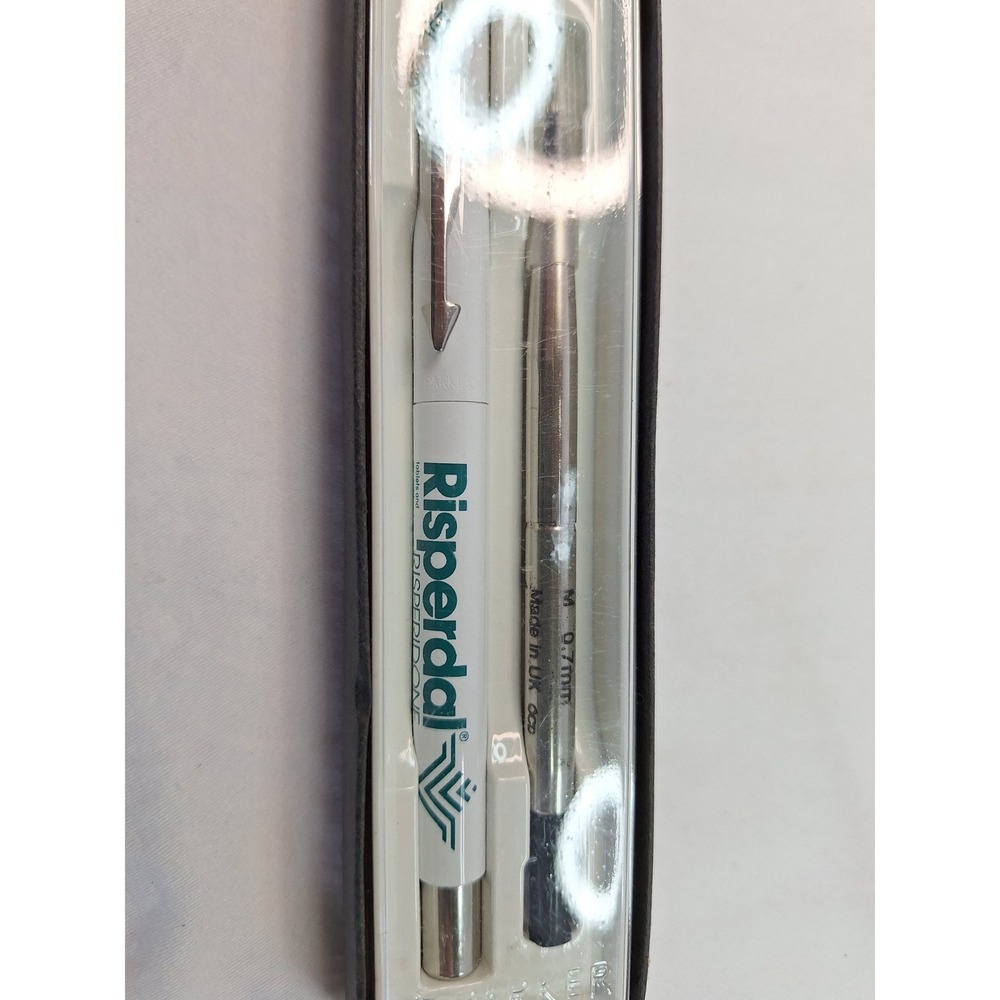 Parker Jotter Risperdal Pharma Promo Ballpoint Pen White Teal with Refill Boxed